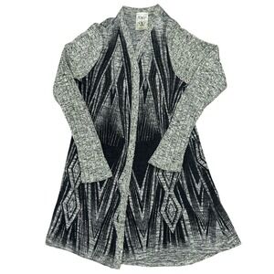 Vocal USA Embellished Cardigan Women's Medium Gray Aztec Open Front Whimsigoth